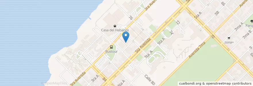 Mapa de ubicacion de Bar Restaurante Amelia en Cuba, L'Avana, Playa.
