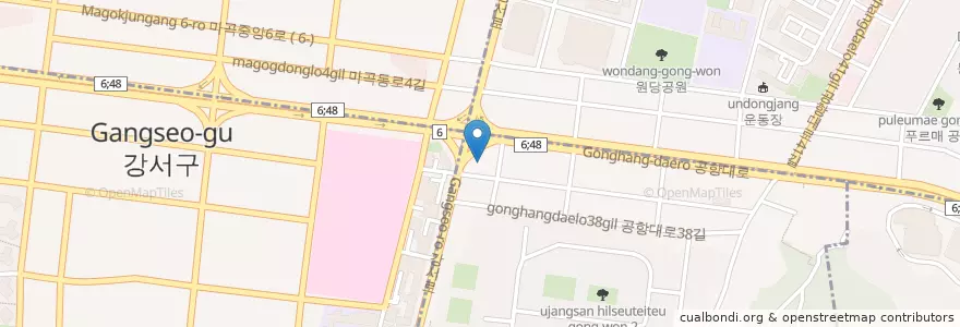 Mapa de ubicacion de 이디야커피 en Corea Del Sud, Seul, 강서구, 우장산동.