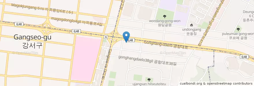 Mapa de ubicacion de 우리아이동물메디컬센터 en Südkorea, Seoul, 강서구, 우장산동.
