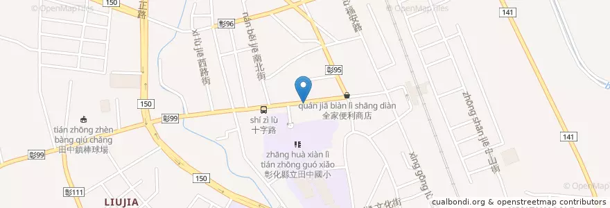 Mapa de ubicacion de 仁和醫院 en Taiwan, 臺灣省, 彰化縣, 田中鎮.