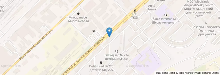 Mapa de ubicacion de Детская поликлиника №6 en Russie, District Fédéral Du Sud, Oblast De Volgograd, Городской Округ Волгоград.
