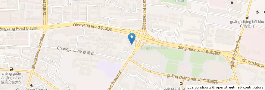 Mapa de ubicacion de 中国建设银行 en 中国, 甘肃省, 兰州市 (Lanzhou), 城关区, 皋兰路街道.