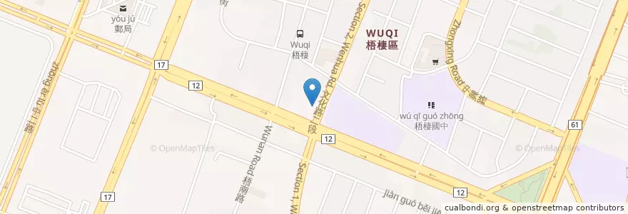 Mapa de ubicacion de 古早位海鮮館 en Taiwan, Taichung, Distretto Di Wuqi.