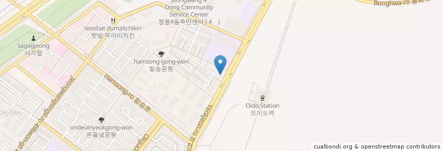 Mapa de ubicacion de 오이도 등대교회 en 大韓民国, 京畿道, 始興市.
