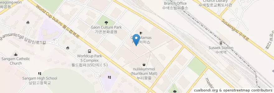 Mapa de ubicacion de マクドナルド en 大韓民国, ソウル, 麻浦区, 上岩洞.