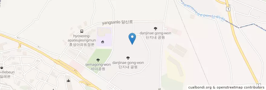 Mapa de ubicacion de 단지내 분수대 en Республика Корея, Кёнгидо, 화성시, 오산시.