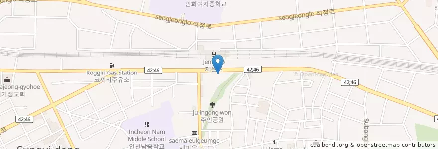 Mapa de ubicacion de 삼정약국 en South Korea, Incheon, Michuhol-Gu, Dohwa-Dong.
