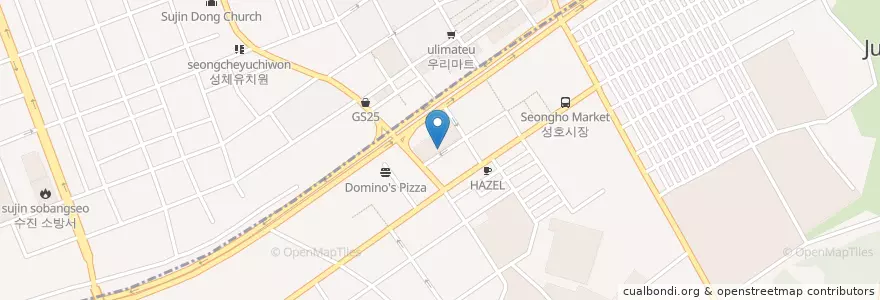 Mapa de ubicacion de 수진역 환승 주차장 en Coreia Do Sul, Gyeonggi, 중원구.
