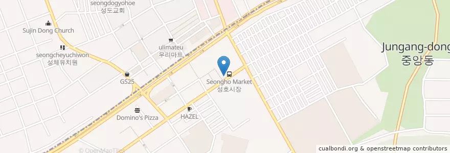 Mapa de ubicacion de 두원약국 en 대한민국, 경기도, 중원구.