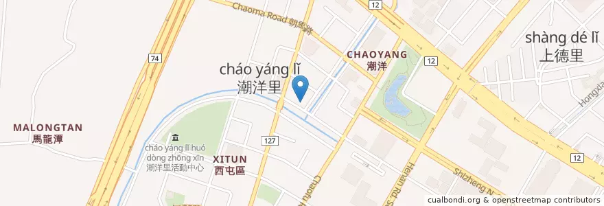Mapa de ubicacion de 川布主題餐廳 en 臺灣, 臺中市, 西屯區.