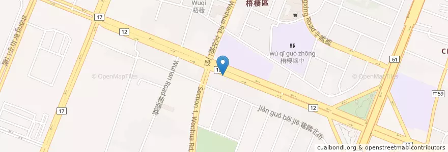 Mapa de ubicacion de 成都婚宴會館 en 타이완, 타이중 시, 우치 구.