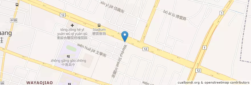 Mapa de ubicacion de 幸福早餐坊 en 타이완, 타이중 시, 우치 구.