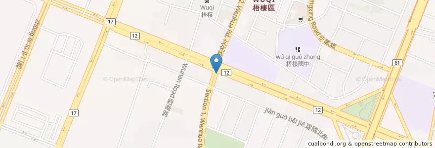 Mapa de ubicacion de 老先覺麻辣窯燒火鍋店(台中梧棲店) en Taiwan, Taichung, Wuqi District.