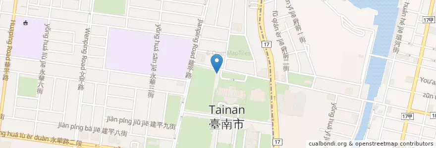 Mapa de ubicacion de 臺南市政府站 en Taiwan, Tainan.