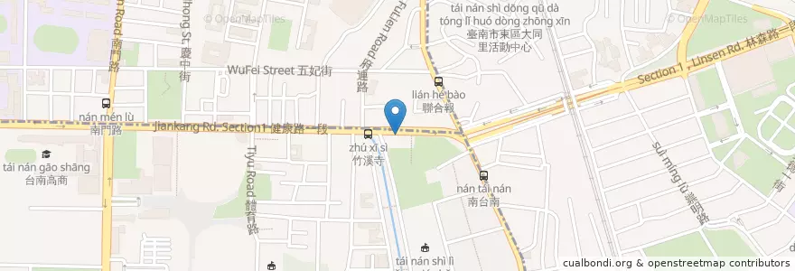 Mapa de ubicacion de 體育園區站 en تایوان, 臺南市.