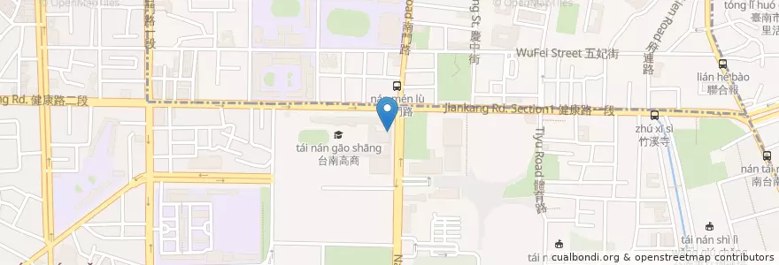 Mapa de ubicacion de 水交社文化園區站 en 臺灣, 臺南市, 南區.