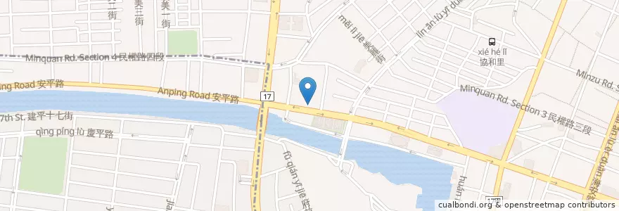 Mapa de ubicacion de 民生轉運站 en تایوان, 臺南市, 中西區.
