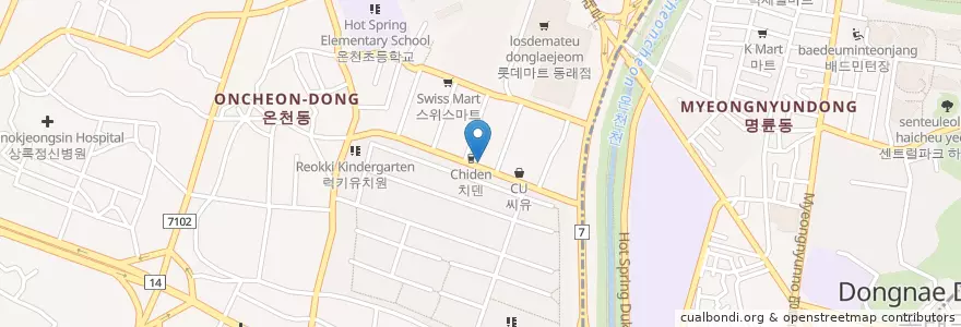 Mapa de ubicacion de 이문새포차 en Corée Du Sud, Busan, 동래구, 온천동.