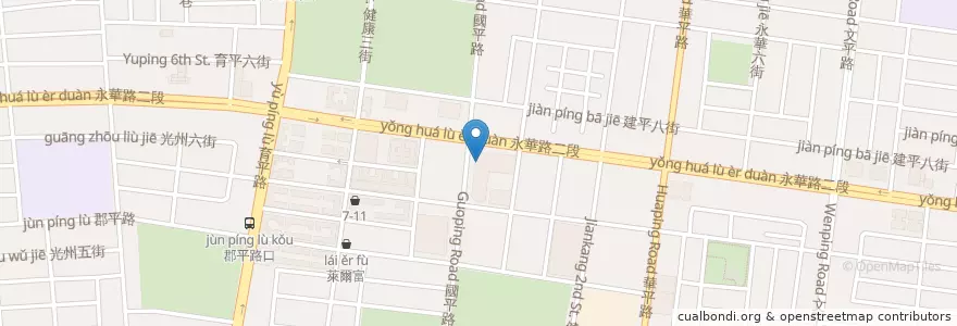 Mapa de ubicacion de 星巴克 en Taiwan, Tainan, Distretto Di Anping.