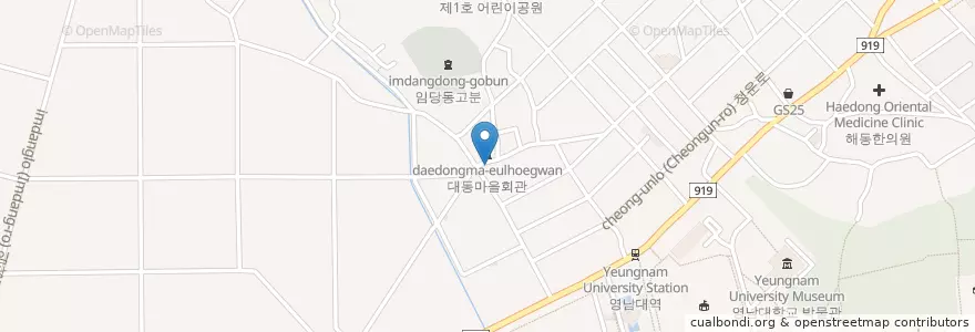 Mapa de ubicacion de 우체국 en Corea Del Sud, Nord Gyeongsang, 경산시, 북부동.