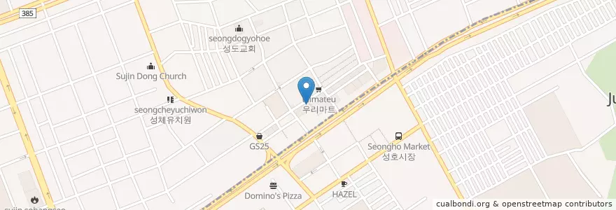Mapa de ubicacion de 삼화 목욕탕 en 대한민국, 경기도, 중원구.