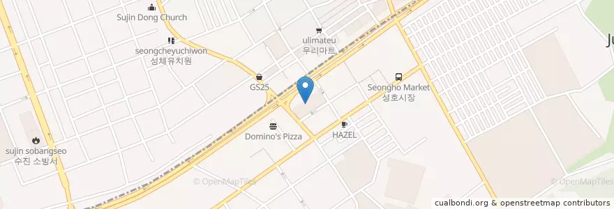 Mapa de ubicacion de 신한 펠리체 웨딩홀 en Corée Du Sud, Gyeonggi, 중원구.