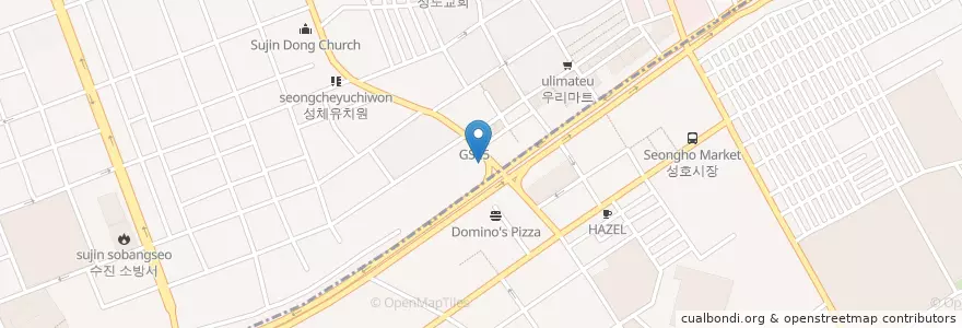 Mapa de ubicacion de 파리바게트 en Coreia Do Sul, Gyeonggi, 중원구.
