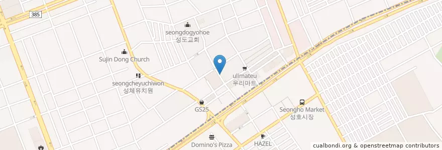 Mapa de ubicacion de 성호교회 en 韩国/南韓, 京畿道, 中院區.