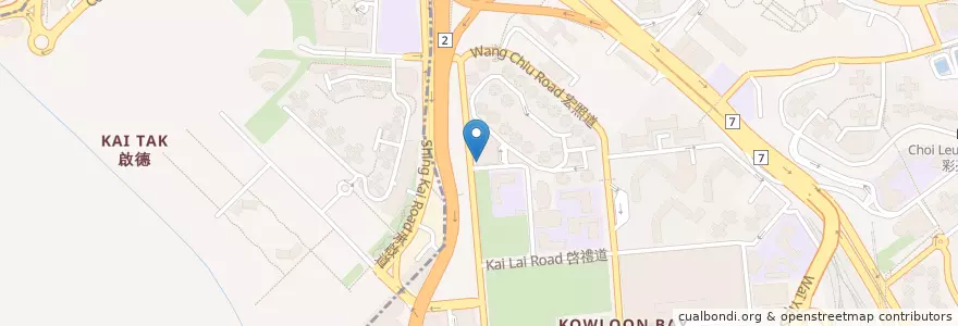 Mapa de ubicacion de 椰林閣餐廳 YLK en China, Guangdong, Hongkong, Kowloon, New Territories, 九龍城區 Kowloon City District.