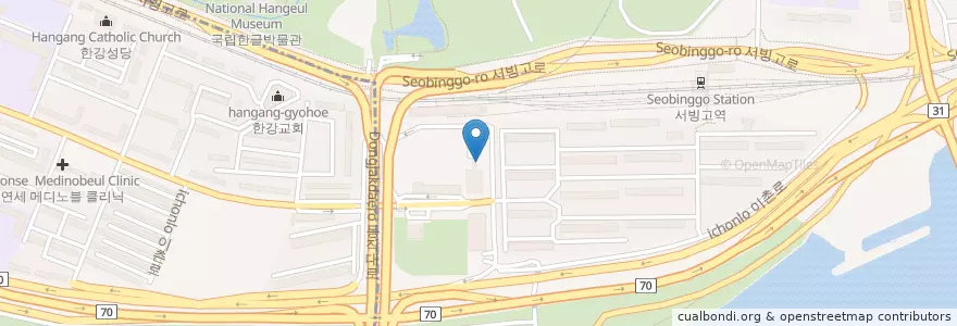 Mapa de ubicacion de 이천만광장 en کره جنوبی, سئول, 용산구, 서빙고동.