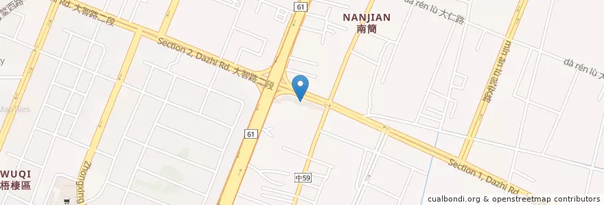 Mapa de ubicacion de 旺旺臭豆腐 en 臺灣, 臺中市, 梧棲區.