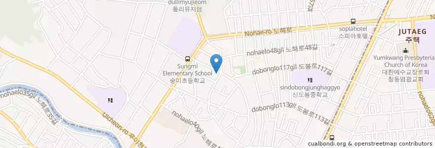 Mapa de ubicacion de 대광사 en 대한민국, 서울, 도봉구, 쌍문3동.