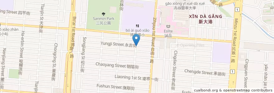 Mapa de ubicacion de 丹丹漢堡 en Taiwan, Kaohsiung, Sanmin.