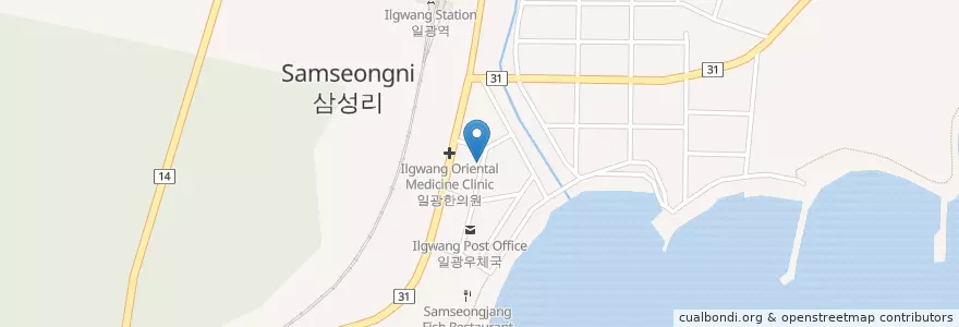 Mapa de ubicacion de 송해와오리백숙 en Coreia Do Sul, Busan, 기장군, 일광면.