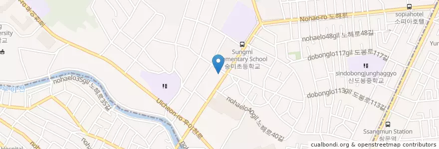 Mapa de ubicacion de 오일뱅크 en 대한민국, 서울, 도봉구.