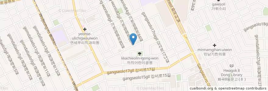 Mapa de ubicacion de 주차안내판 en Korea Selatan, 서울, 강서구, 화곡1동.