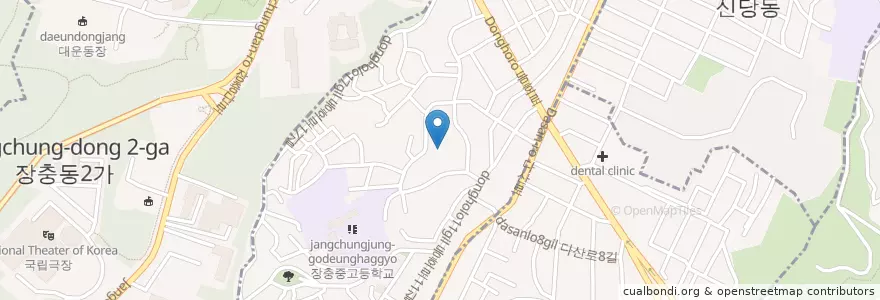 Mapa de ubicacion de 다산동 주민센터 en Zuid-Korea, Seoel, 중구, 다산동.