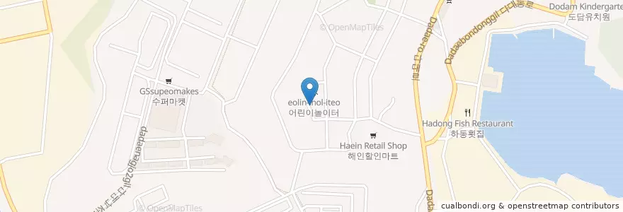 Mapa de ubicacion de 찬양이넘치는교회 en 대한민국, 부산, 사하구, 다대동.