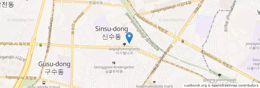 Mapa de ubicacion de 마포차이나 en Südkorea, Seoul, 마포구.