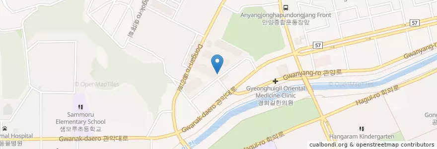 Mapa de ubicacion de 등나무 en 韩国/南韓, 京畿道, 安养市, 東安區, 비산동.
