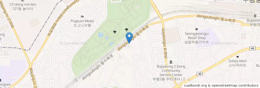 Mapa de ubicacion de 무당집 en Corea Del Sur, Incheon, 부평구, 부평동.