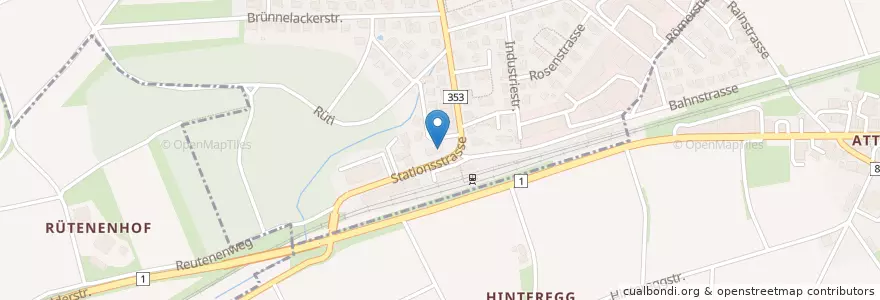 Mapa de ubicacion de Bahnhof en 瑞士, 蘇黎世, Bezirk Winterthur, Wiesendangen.