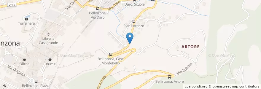 Mapa de ubicacion de Centro di raccolta en 스위스, Ticino, Distretto Di Bellinzona, Circolo Di Bellinzona, Bellinzona.