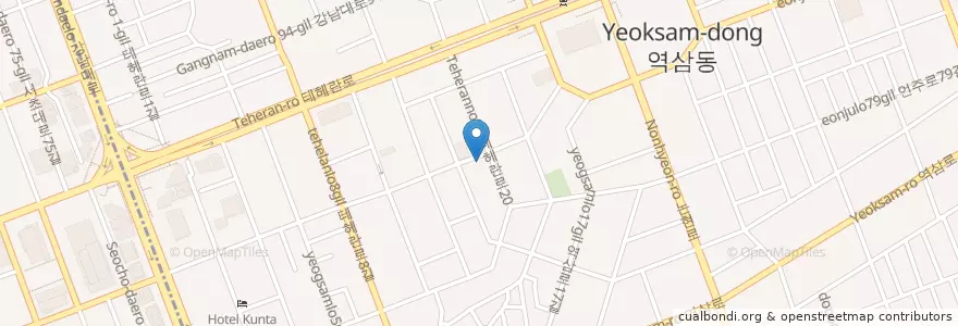 Mapa de ubicacion de Korean BBQ en Corea Del Sur, Seúl, 강남구, 역삼동, 역삼1동.