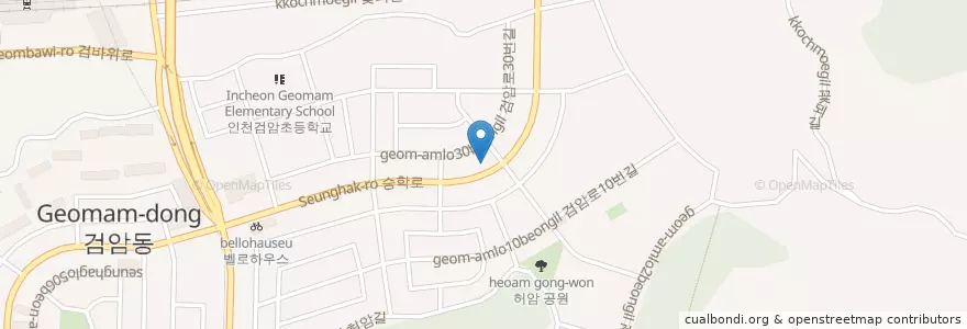 Mapa de ubicacion de 사과나무 청소년과 의원 en 韩国/南韓, 仁川廣域市, 西區.