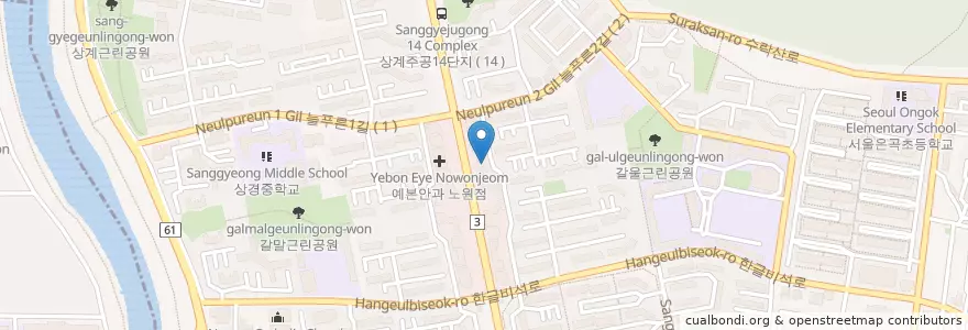 Mapa de ubicacion de 신한은행 en Corée Du Sud, Séoul, 노원구.
