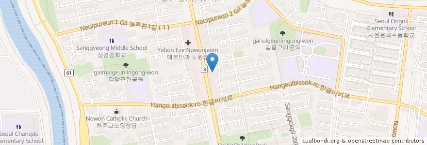 Mapa de ubicacion de 국민은행 en 대한민국, 서울, 노원구.