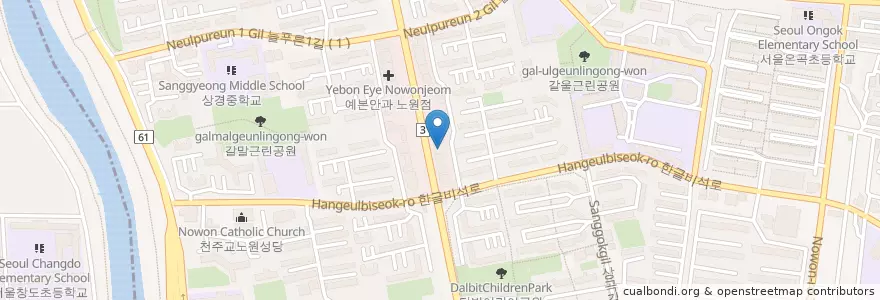 Mapa de ubicacion de 롯데리아 en Corea Del Sud, Seul, 노원구.