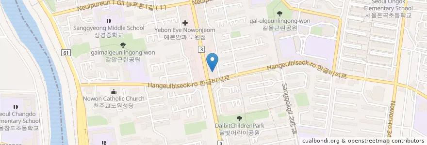 Mapa de ubicacion de sc은행 en 大韓民国, ソウル, 蘆原区.