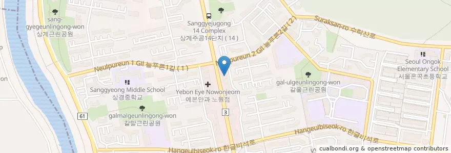 Mapa de ubicacion de 엘리제 en كوريا الجنوبية, سول, 노원구.